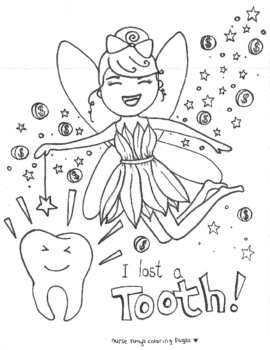 Tooth Fairy Coloring Page By Nurse Amy S Coloring Pages Tpt