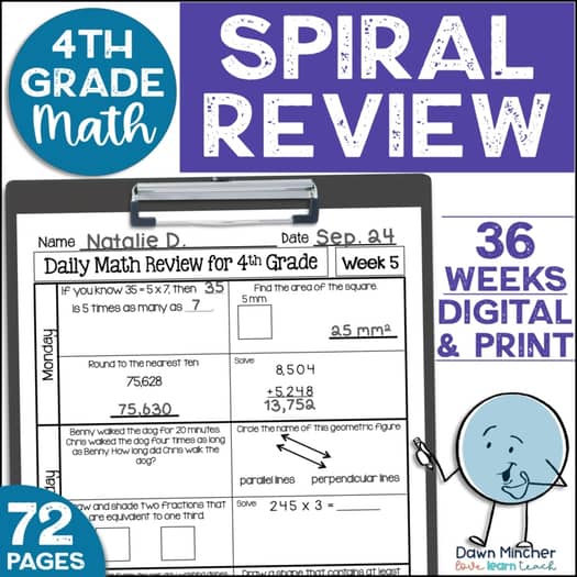 4th Grade Daily Spiral Review