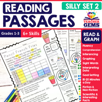 Preview of Reading Passages - Read and Graph Silly Set 2