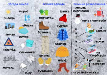 Preview of Карта слов на тему "Зима"