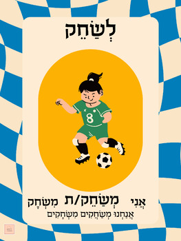 Preview of פוסטר פעולות יחיד רבים בעברית- Actions in Hebrew poster