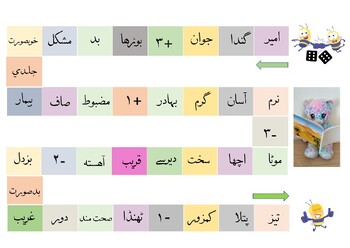 Preview of متضاد الفاظ Board game of Opposite in Urdu