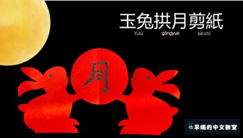 Preview of 春節+中秋玉兔剪纸模板+PPT/春节+中秋玉兔剪紙模板+PPT/New Year Jade Rabbit Papercutting Template + PPT