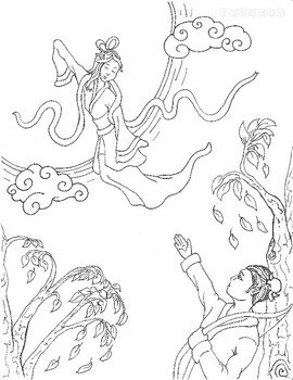 中秋著色單 嫦娥 小學版 中秋着色单 嫦娥 小学版 Mid Autumn Coloring Sheet Chang E Primary Level