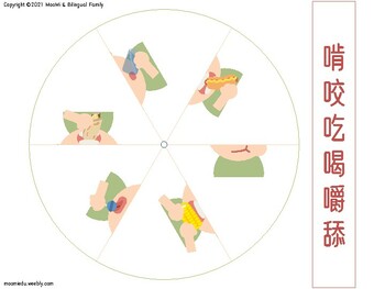 Preview of “咬文嚼字”-与“口”有关的汉字转盘手工游戏Chinese class paper craft