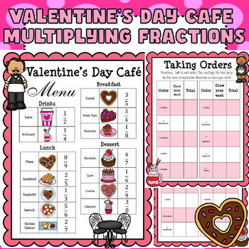 Preview of Valentine's Day Cafe: Multiplying Fractions