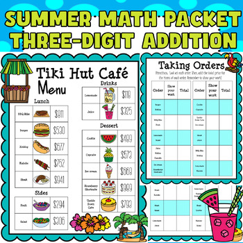 Preview of Summer Math Packet: Three-Digit Addition