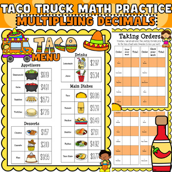 Preview of Taco Truck Stand: Multiplying Decimals