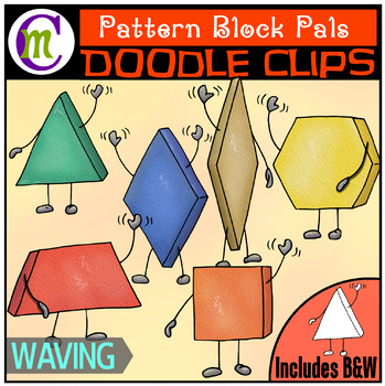 Preview of Pattern Block Clipart Pals: Waving