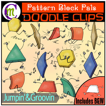 Preview of Pattern Block Clipart Pals: Jumpin' & Groovin'