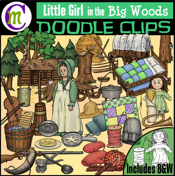 Preview of Little Girl in the Big Woods Clipart