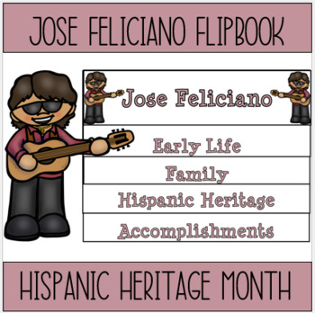 Preview of Jose Feliciano Biography Flipbook Project *Hispanic Heritage Month*