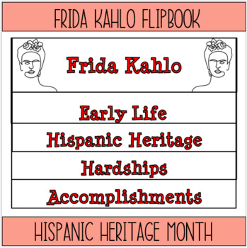 Preview of Frida Kahlo Biography Flipbook Project *Hispanic Heritage Month*