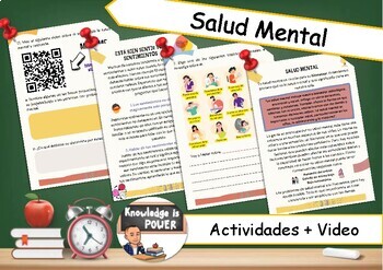 Preview of Mental Health Awareness | Readings + Video + Activities + Tips | Spanish