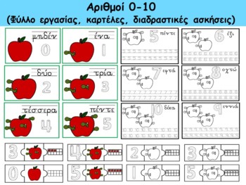 Preview of Αριθμοί 0-10 (Μήλα)