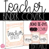 Back to School Teacher Binder Covers Boho Tie-Dye