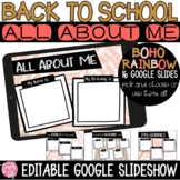 All About Me Google Slideshow Boho Rainbow