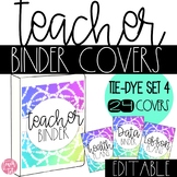 Back to School Teacher Binder Covers Tie-Dye Set 4