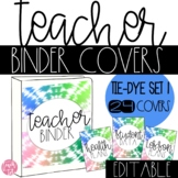 Back to School Teacher Binder Covers Tye-Dye Set 1