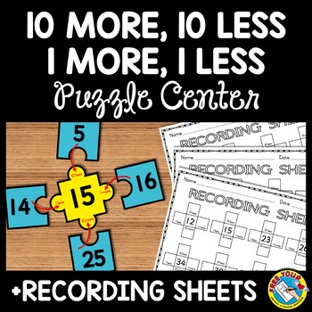 Preview of 1 & 10 MORE LESS HUNDREDS CHART ACTIVITY MATH MORNING WORK GAME CENTER WORKSHEET