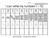 #1-10 Number Charts Beginning of Kindergarten {FREEBIE}
