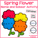 Spring Flower Name and Scissor Craft Activity Editable