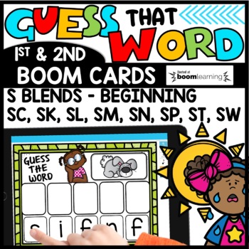 Preview of S Blends Word Practice Games No Prep Literacy Centers Boom Cards