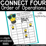Connect Four Order of Operations with Exponents Game | TEKS 6.7a