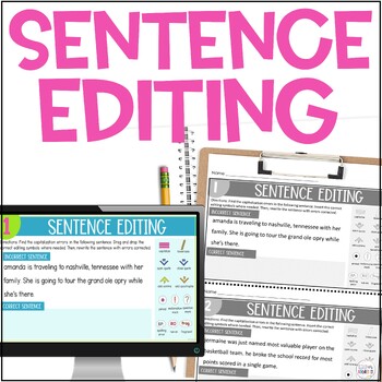 Preview of Editing and Proofreading Worksheets Interactive Practice