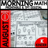 Kindergarten Morning Math Work August Print and Go Activities