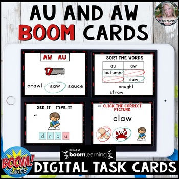 Preview of AU and AW Diphthongs BOOM Cards