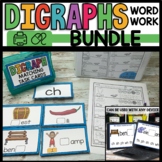 Digraph Word Work Activities Bundle Boom Cards, Worksheets