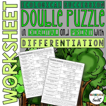 Preview of Ecological Succession Double Puzzle Worksheet Activity with Differentiation