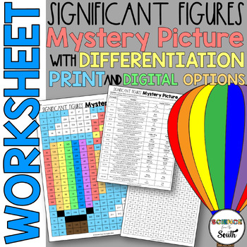 Preview of Significant Figures Mystery Picture Worksheet Activity in Print and Digital