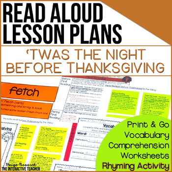interactive read aloud, 'Twas the night before thanksgiving