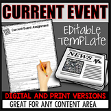 EDITABLE CURRENT EVENT TEMPLATE- Digital and Print Versions