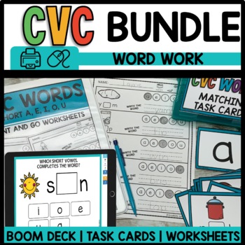 CVC Worksheets and Centers - CVC Activities and Boom Cards | TpT