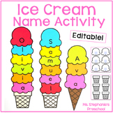 Ice Cream Editable Name Craft Activity