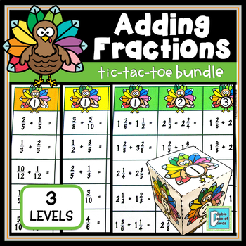 Preview of Thanksgiving Math Activities BUNDLE | Adding Fractions