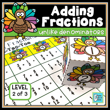 Preview of Thanksgiving Math Activities | Adding Fractions with Unlike Denominators