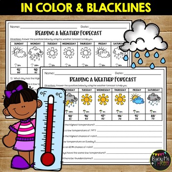 Weather Forecast Worksheets and Questions | TpT