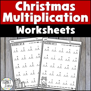 Christmas Multiplication Facts Practice Worksheets Printable & Easel ...