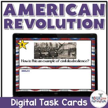 Preview of American Revolution Digital Task Cards Activity