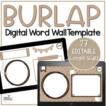 Preview of Burlap Digital Word Wall Template | Commercial & Personal  Use