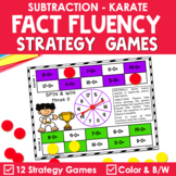 Math Fact Fluency Subtraction Games - Karate Theme
