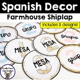 Spanish Labels | Farmhouse Shiplap Classroom Decor