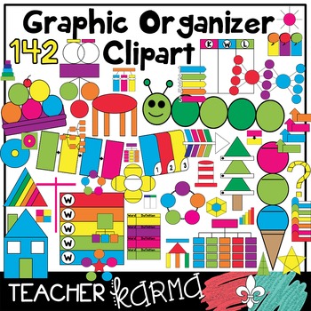 Preview of Graphic Organizers Clipart * 142 Piece BUNDLE * Thinking