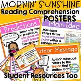 Reading Comprehension Posters 2 SIZES Sunshine Theme