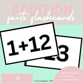 Preview of +1 Addition Fact Fluency Cards (Cutouts)