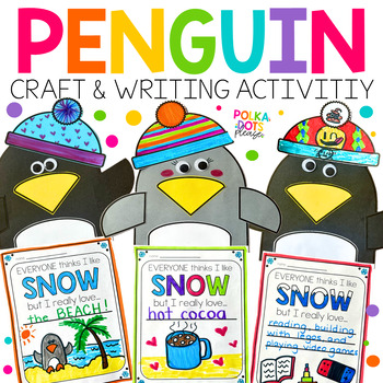 Preview of Penguin Winter Craft and Writing Prompts for Bulletin Board